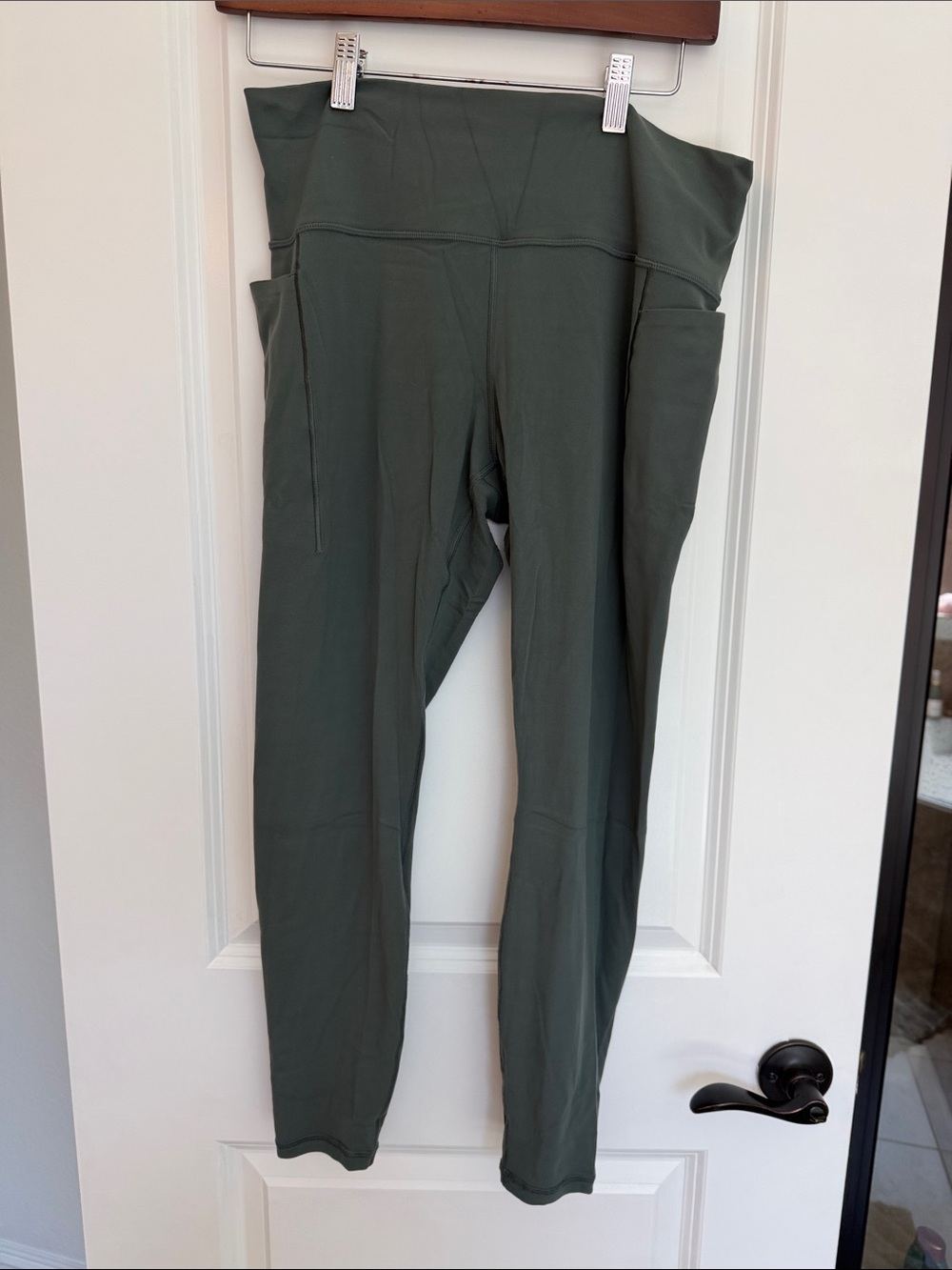Athleta Transcend Stash Tight - Olive High-Waist Leggings